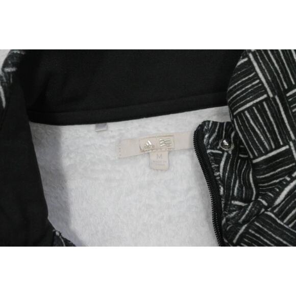 Adidas Fleece Golf Jacket Snap Neck Woven Performance Athletic Womens Sz Medium - Picture 9 of 10